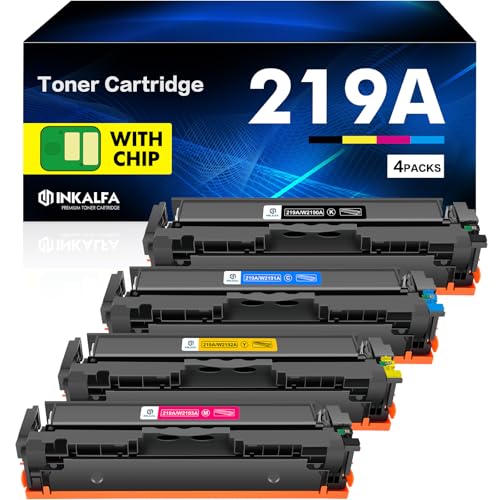 219A 219X MFP 3302FDWG Toner: Mit Chip Kompatible Ersatz für HP 219A 219X für Color LaserJet Pro MFP 3302FDNG 3302SDWG 3302FDW 3302SDW 3302FDN 3202DN 3202DW Schwarz Cyan Magenta Gelb 219 4-Pack