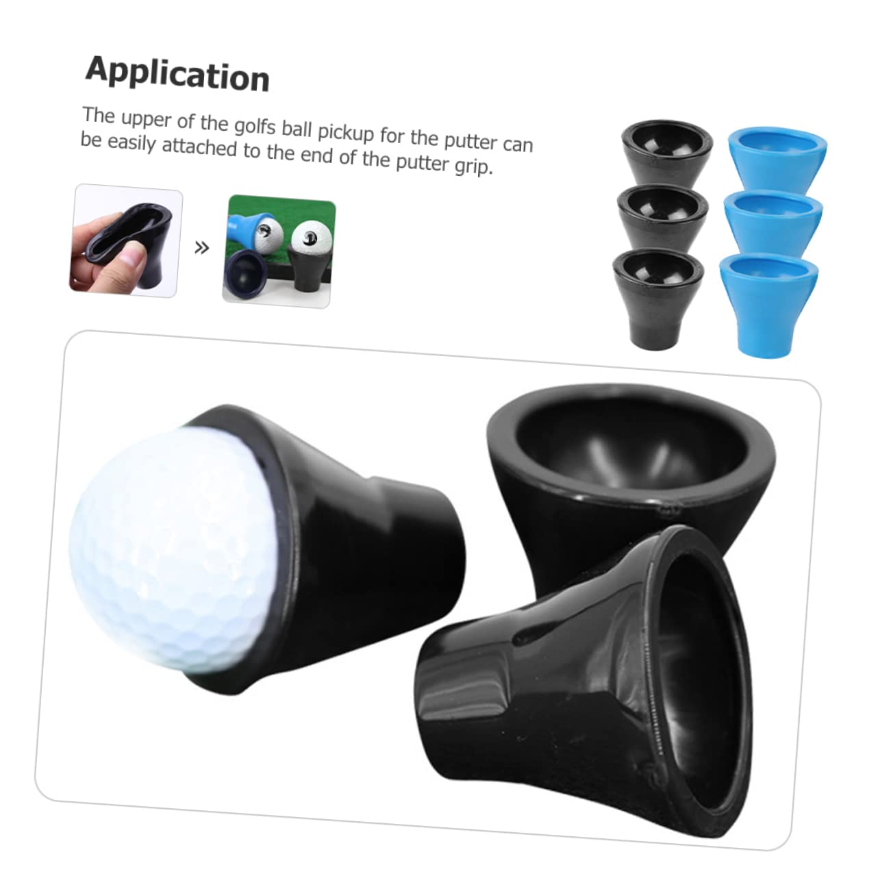 Recogebolas De Golf Portátiles con Ventosa De Goma para Putters Compactos - 6 Unidades Accesorios