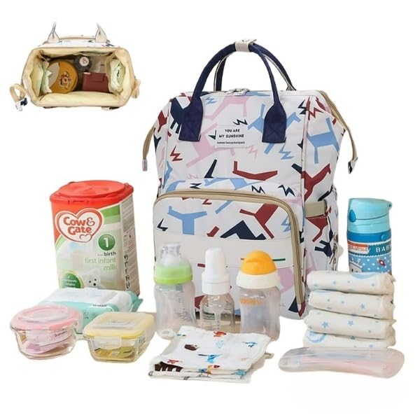 Navrangi Baby Diaper Bag Multi-Function Baby Diaper Backpack Nappy Bags,Waterproof Trave Backpack for Mom Dad Large Capacity Baby Bags (Pack of 1)-image-30