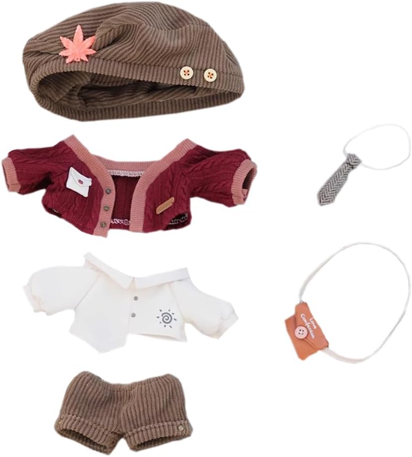 niannyyhouse 10cm 20cm Plush Doll Clothes Hat Sweater Shirt Tie Pants Backpack Postman Suit Doll Dressup (20cm)