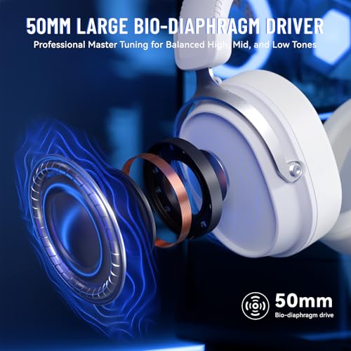 Casque gamer sans fil ATTACK SHARK L30PRO blanc tri-mode 2.4G BT - 4