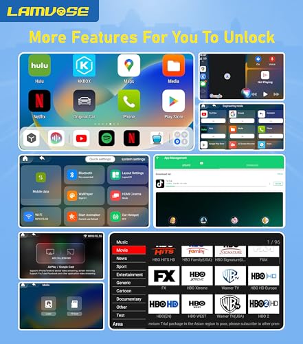 Wireless CarPlay Adapter, CarPlay Wireless Adapter for Car with/TF&SIM Card/Tiktok/YouTube, CarPlay Ai Box Perfect for/Android CarPlay for Factory Wired CarPlay Cars from 2016