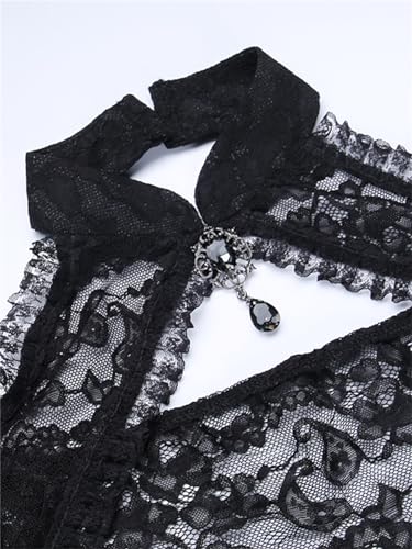 Image of Gothic Bolero Shrug Tops Women Goth Bell Long Sleeve Crop Top