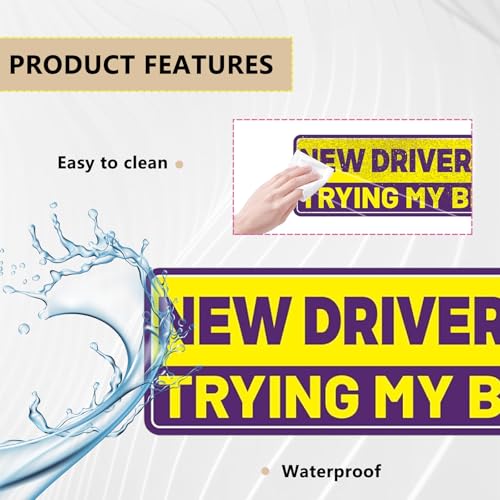 Image of 4PCS Student Driver Sticker Magnet for Car,Removable Student Driver Magnet with Reflective Design for Night Visibility,Strong Magnetic New Drivers Magnets for Car Accessories