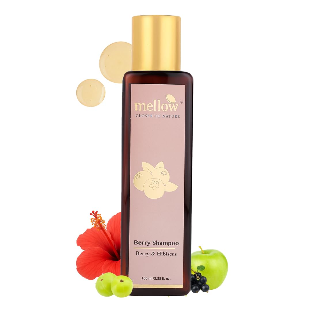 Herbal Berry Shampoo | Hair Fall Control & Strengthening | Enriched with Hibiscus & Berry Leaves | Boosts Shine & Nourishes Scalp | Sulfate & Paraben-Free | 100ml