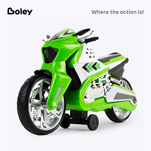 Boley Wheelie Lifter - 1 Pk Green Motorized Toy Motorcycle For Boys & Girls - Light & Sound Die Cast Motorcycle Toy For Kids Ages 3+ #TOP5