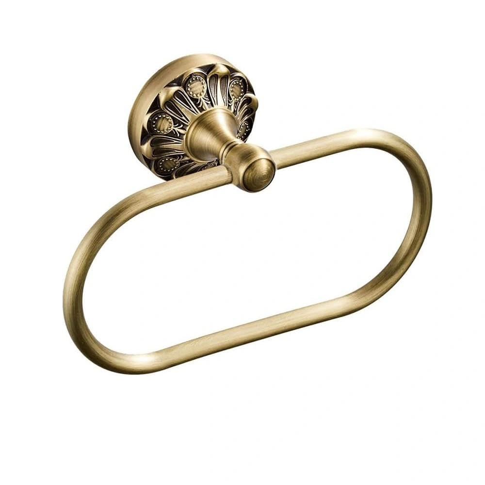 Brass Towel Ring Holder, Antique Oval Towel Ring Towels Hanger Rack(1PC Gold Towel Ring)