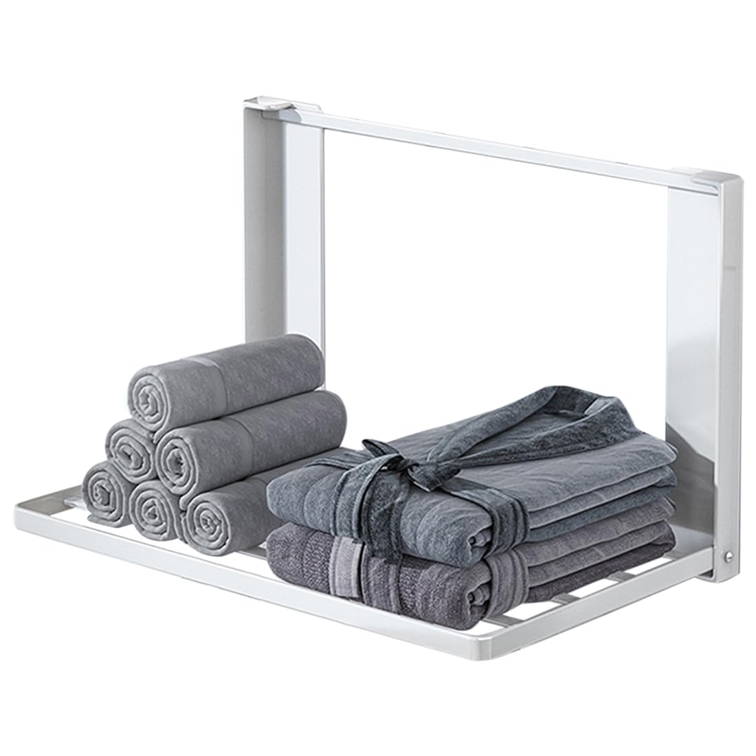 CTRLZS Magnetic Washing Machine Side Shelf Space-Saving Folding Clothes Rack No Punching Temporary Rack Simple Bathroom Shelf