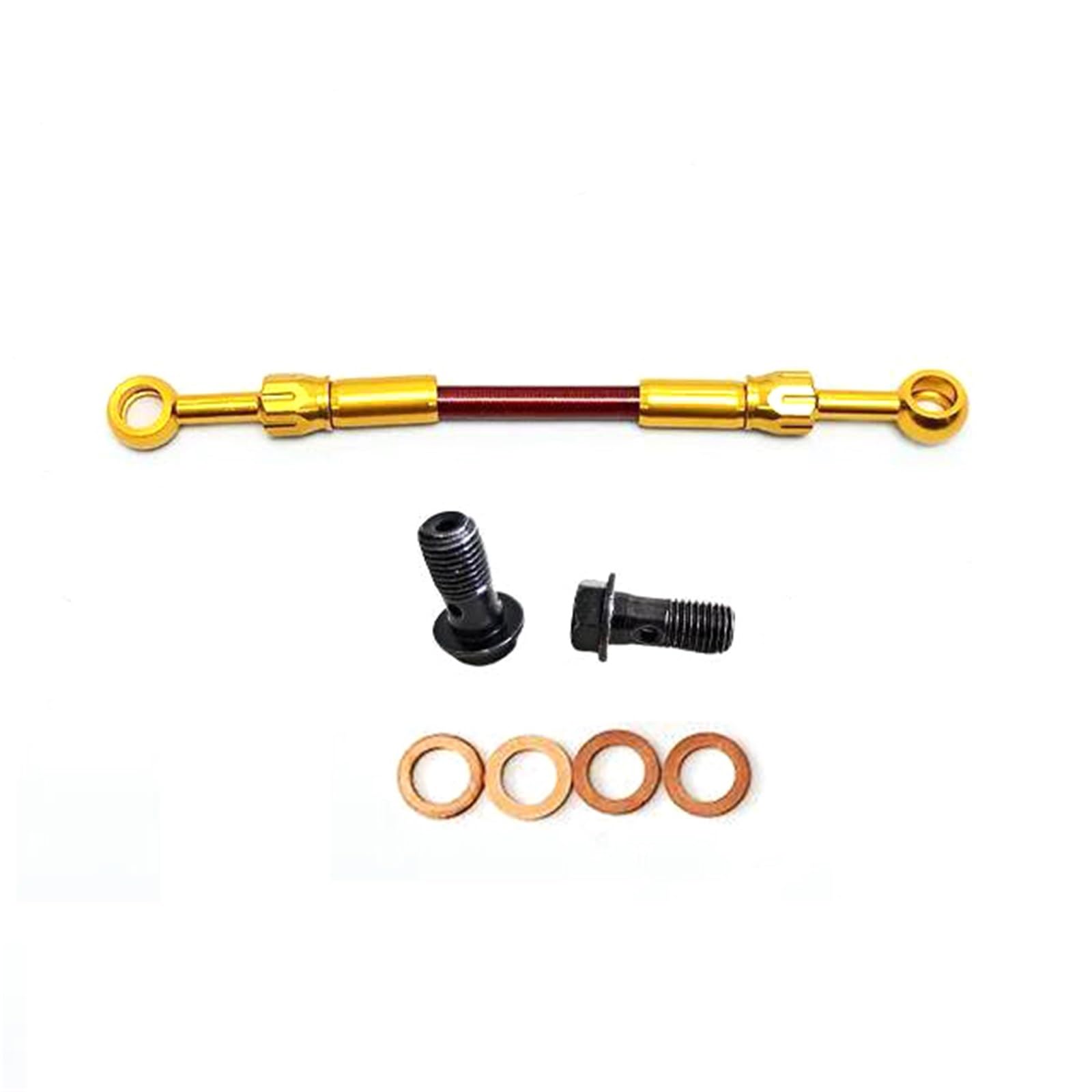 Accessoires de freinage Durite De Frein Et Maître-Cylindre d'embrayage Hydraulique AN3 pour Moto (0°-0°) - Tuyau Tressé Rouge Accessoires(1000mm)