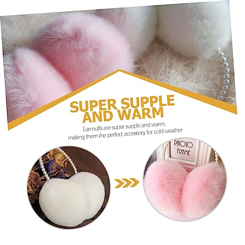 Orejeras de peluche para niña en días de nieve | Dos cubiertas de invierno cómodas y cálidas 4