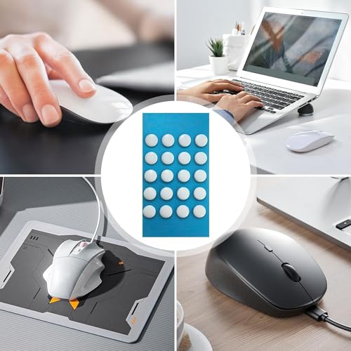 20Pcs Maus-Gleitaufkleber,Gleitfüße unten Aufkleber für Maus,universelle Maus-Anti-Rutsch-Fußaufkleber, selbstklebende E-Sport-Ausrüstung für Spiel,E-Sport,Arbeit,Tastatur-Maus-Zubehör