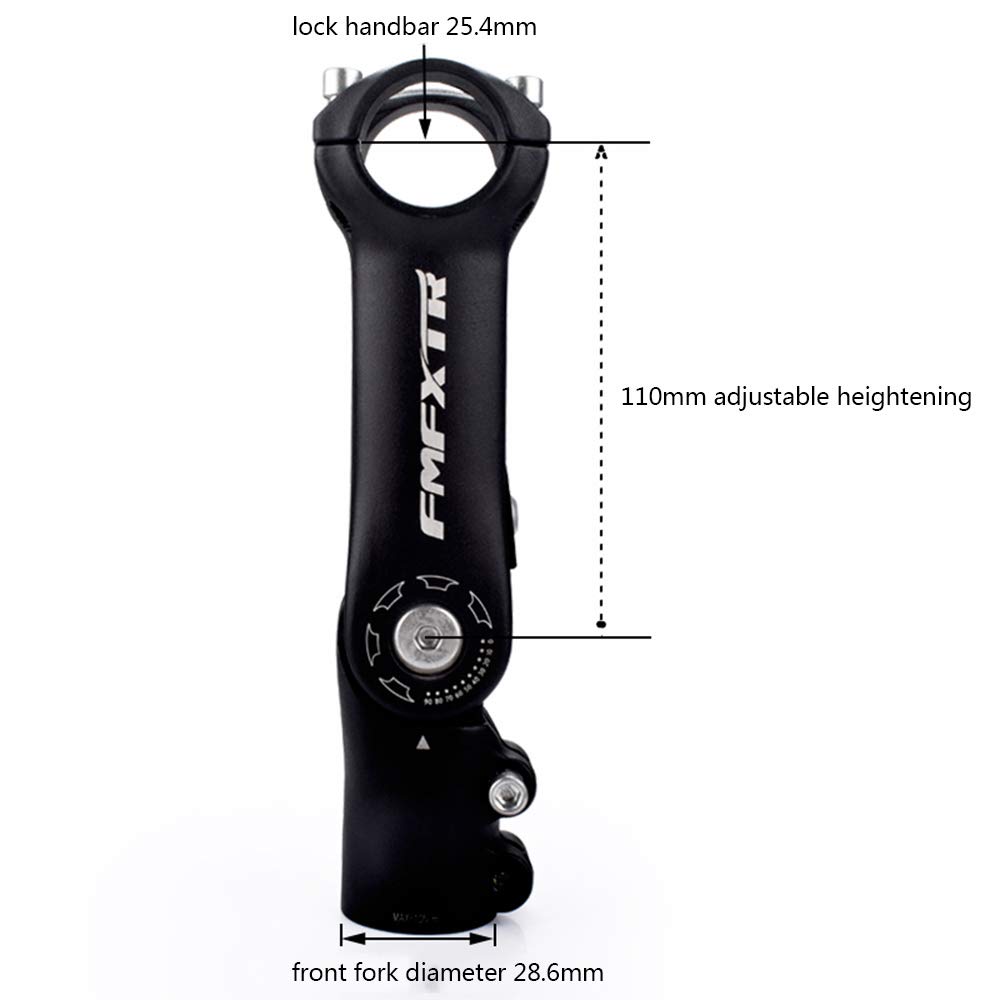 CYSKY Mostek rowerowy regulowany 25,4 110mm 0-90° MTB Mostek do roweru górskiego, roweru szosowego, MTB, BMX, jazdy na rowerze (110mm)