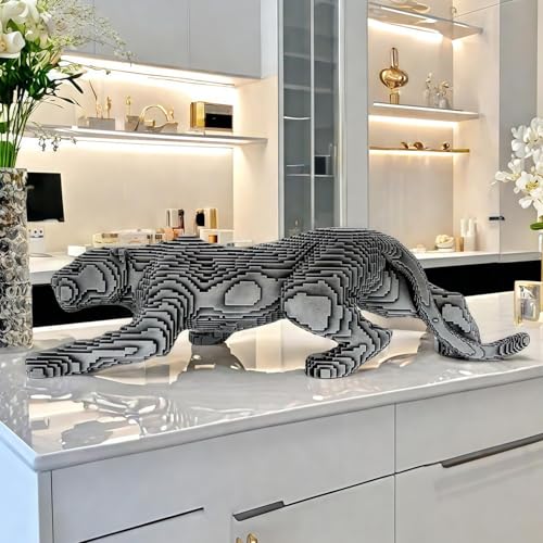 Statue de table léopard guépard en résine synthétique pour bibliothèque - 7