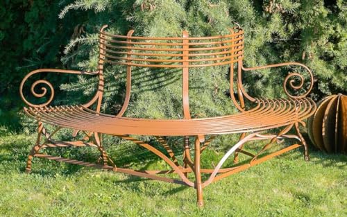 Casa Padrino Jugendstil Gartenbank Braun 180 x H. 88 cm - Handgeschmiedete...