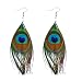 Pandahall Peacock Feather Earring Handmade Cocktail Earring Carnival Jewelry Women Dangle Halloween