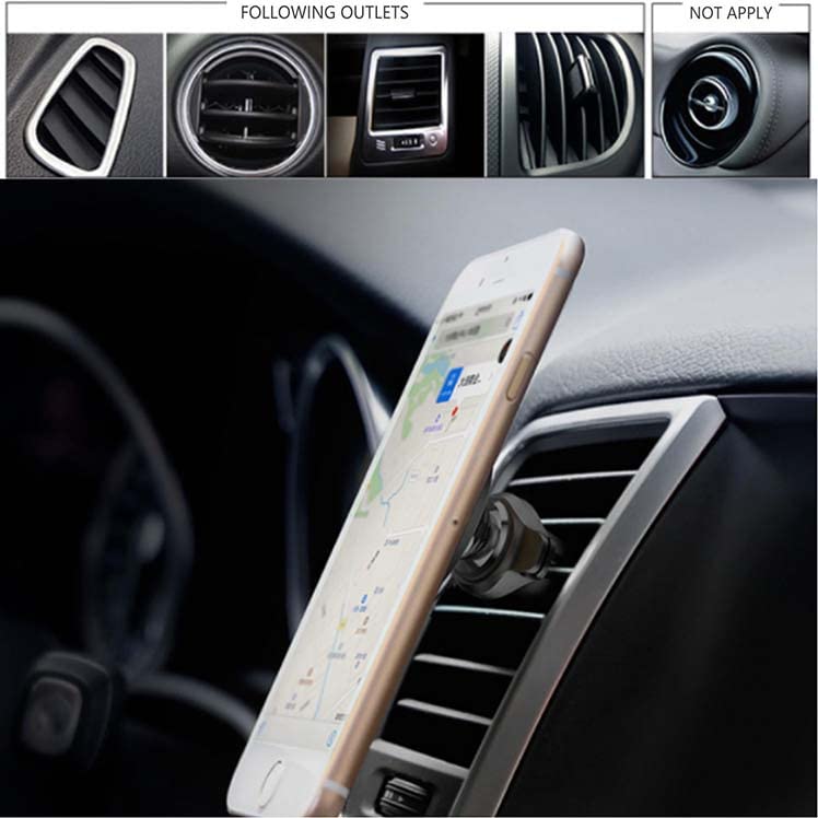 Support Téléphone Magnétique Pour Voiture - Fixation Grille D'aération - Universel - Aimant Puissant - Neuf