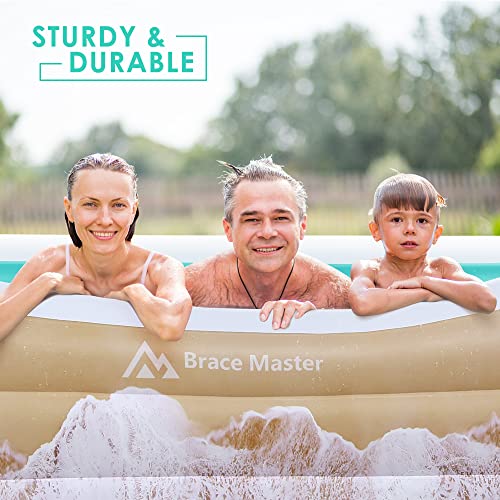 Brace Master Inflatable Swimming Pool, 120''X 72''X 22'' Full-Sized Family Inflatable Swimming Pool For Adults, Teens, Blow Up Pool For Garden Backyard Indoor Outside #TOP4