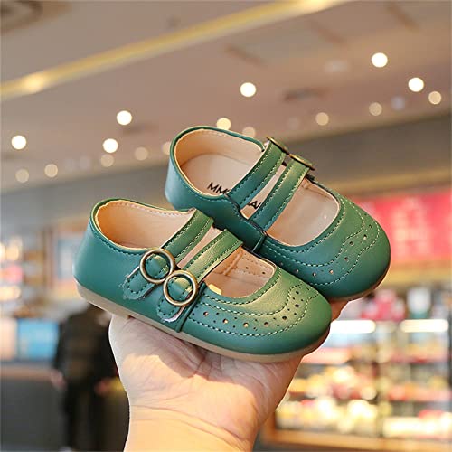 EnJoCho Little Boys Round Toe Shoes Summer and Autumn Girls Boots Cute Flat Hollow Hollow Breathable Comfortable (Green, 28)4