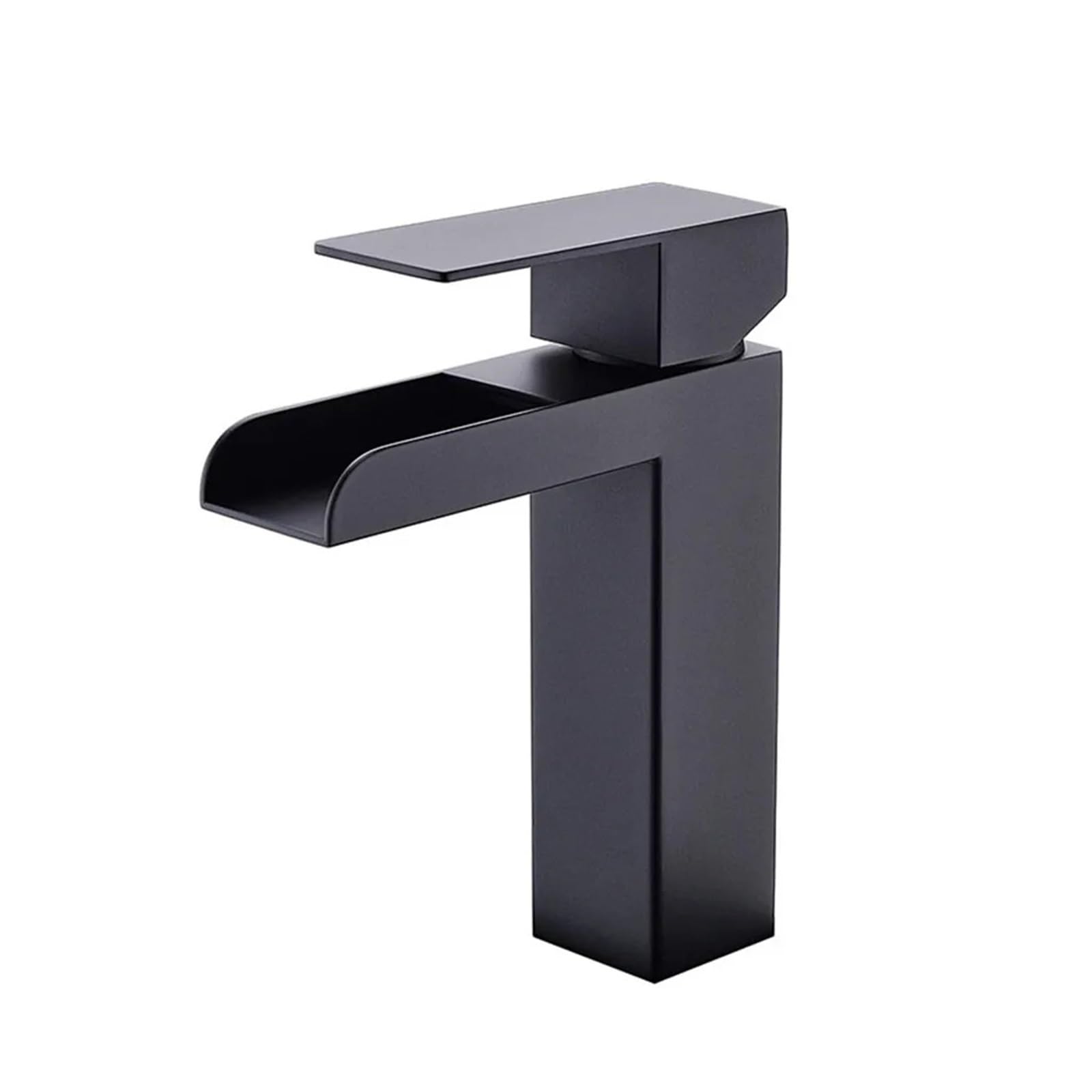 Mitigeur lavabo cascade acier 304 anti éclaboussures noir