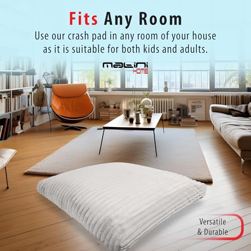 Matini Home Crash Pad - Sensory Pad with Cover Foam Blocks for Kids and Adults, Ideal Gymnastics Equipment to Jump, Play or Relax - Light Gray 60\" X 60\"