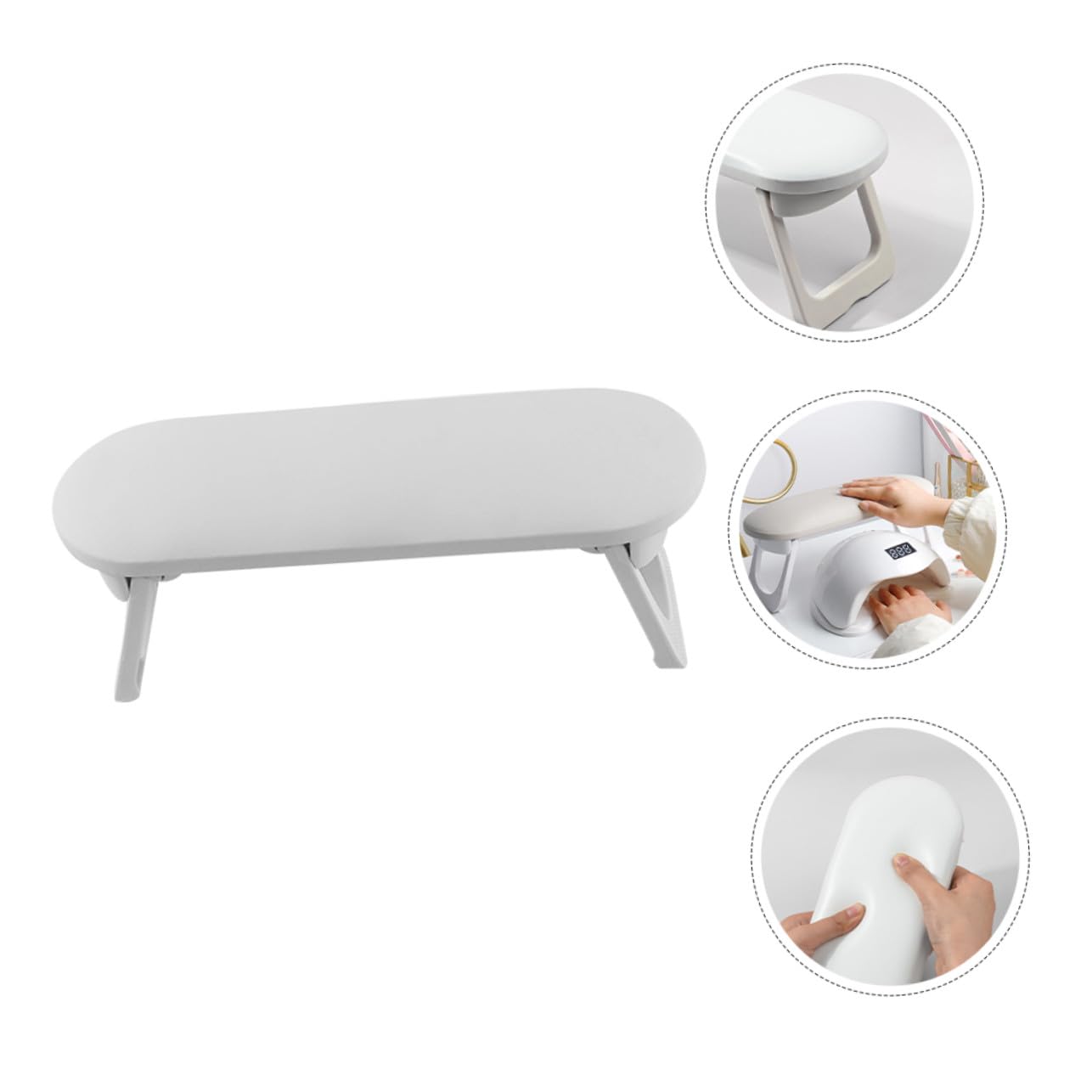 Adjustable Nail Arm Rest Cushion for Manicure Soft Hand Pillow Support for Nail Art Stable and Clean Wrist Rest Suitable for Salon and Home Use Chic Milk White Design