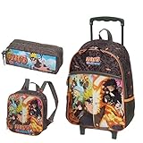 Pacific Mochila+Lancheira+Estojo Duplo Narut Shippuden Rodinhas+Lancheira+Estojo