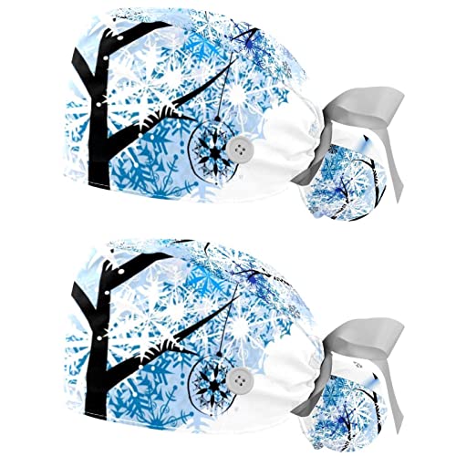 Casquettes de travail respirantes JDEZ anti-transpiration avec calot bouffant ajustable x2