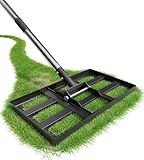 Rateau Nivellement 43 x 25 cm, 180 cm rateau de nivellement de pelouse, Manche Acier Inoxy...