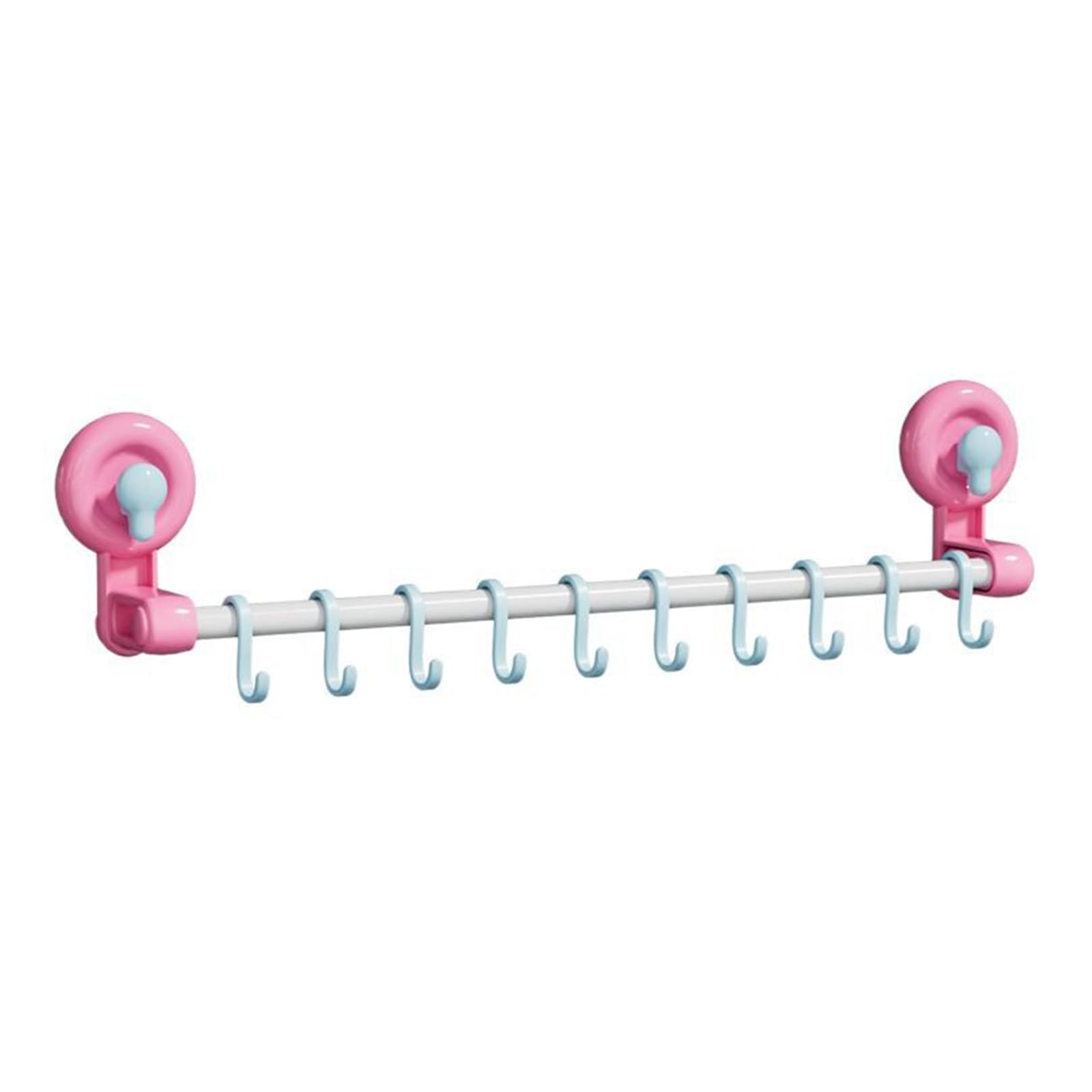 Sisyeuo Rose Powder Sturdy Pp Suction Cup Mounted Sliding Hook In Stylish Vibranting Color Accessory For Space Efficient Organization Home Decoration Suction Hook