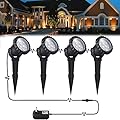 COVOART Outdoor lights Outdoor Landscape Lighting 12W Outdoor Spot Lights with Transformer for Yard Garden House Lawn Tree Flags Warm White LED Landscape Lights Christmas lights IP66 Waterproof 4 Pack
