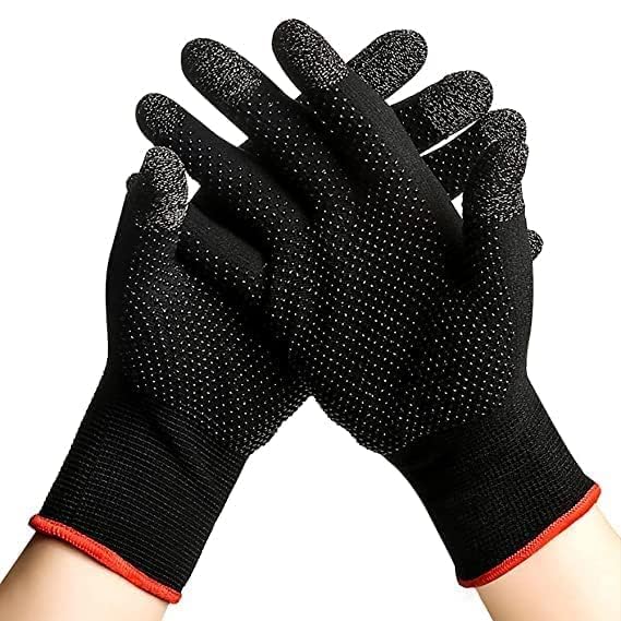 Image of QOCXRRINPolyester Gym Workouts Full Hand Gloves for Men Summer Bike Riding,Anti-Sweat Breathable for Gym,Hiking,Cycling,Travelling,Camping,Pubg & Free Fire,Full Finger Gloves-Multipurpose.