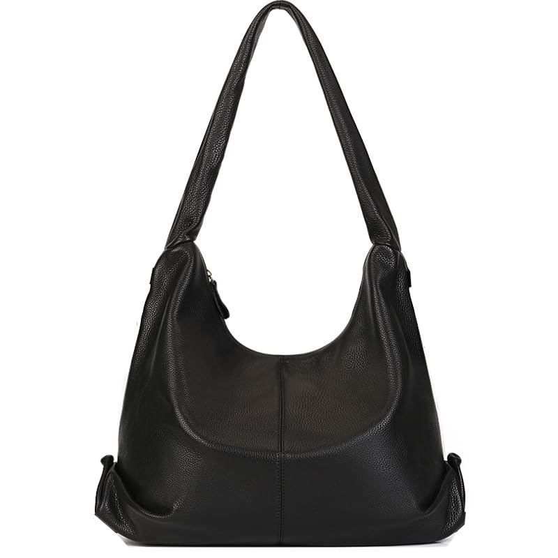 Image of Genuine Leather Shoulder Bags for Women Crossbody Bags Soft Leather Handbag Slouchy Tote Purses