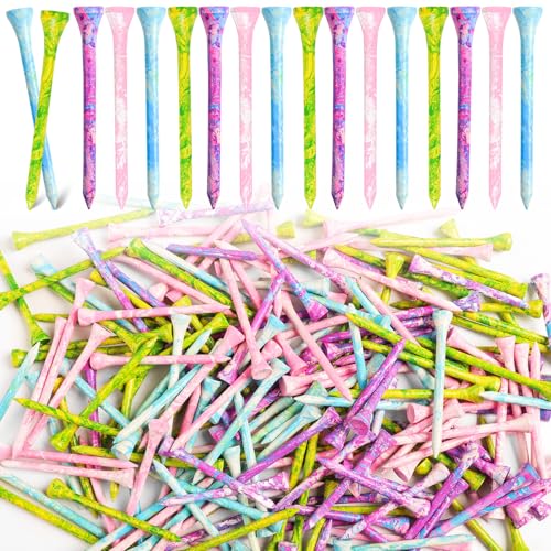 Amy Sport Golf Tees Wood 200 Pack Wooden Coloured (Colorful, 2 3/4 Inch)