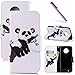 Produktbild COTDINFOR Moto G6 2018 Hülle für Lederhülle Hülle süß Schutzhülle PU Leder Flip Case Protective Cover Tasche Schale mit Magnet Standfunktion Etui für Motorola Moto G6 2018 Lazy Panda BF.
