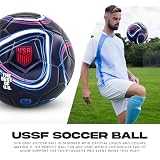 Franklin Sports Oficjalna piłka nożna US Soccer Federation (USSF) + pompka - piłka regulacyjna Rozmiar 5 dla młodzieży i dorosłych - wysokiej jakości pokrowiec + konstrukcja - idealna dla