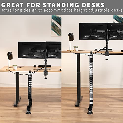 Vivo Clamp-On Vertebrae Cable Management Kit, Height Adjustable Desk Quad Entry Wire Organizer, Black, Desk-Ac01P-B #TOP5