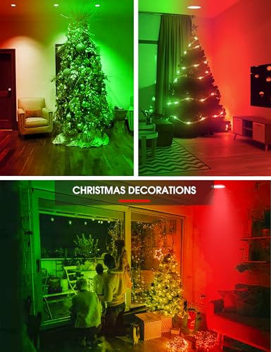 Image of L LOHAS LED Red Green Flood Light Bulbs, Christmas LED Flood Light Outdoor | PAR38, 100W Equivalent, 15 Watt Colored Porch Light Bulb, E26 Base Ideal for Home Lighting, Holiday, Party Decoration, 2 Pack
