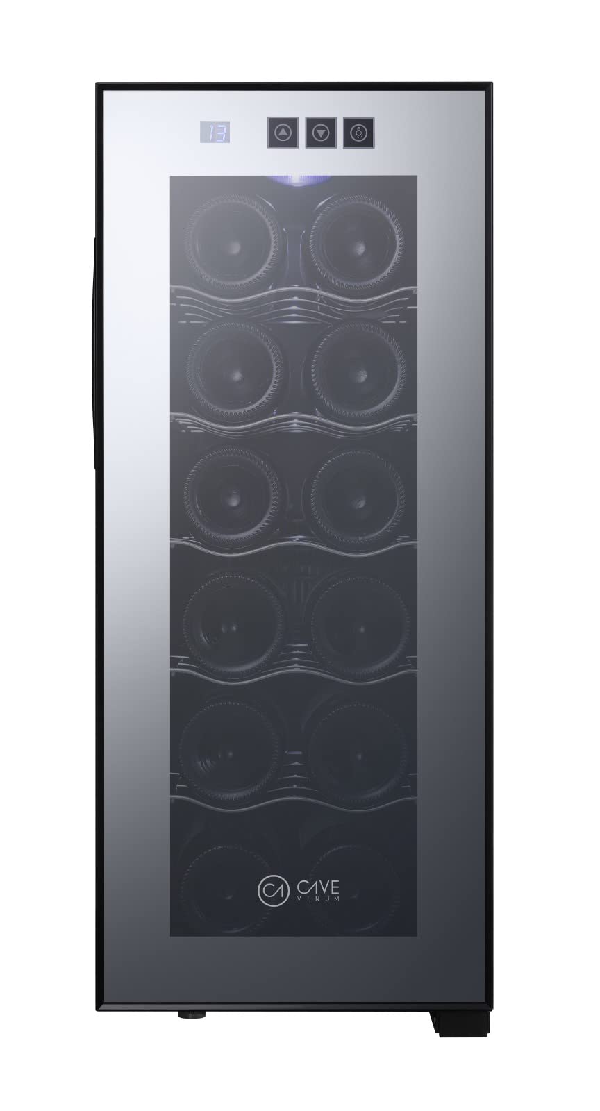 Cavevinum Vinoteca Pequeña para Vinos Tintos Acero Inoxidable Negro 35.5x50x48 cm 1.0