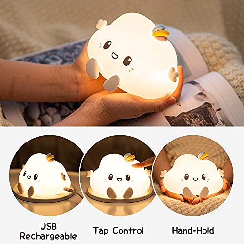 Image of GREEVA Unicorn Night Lights for Girls Bedroom, Cute Night Light for Kids, LED Rechargeable Unicorn Lamp, Unicorns Gifts for Girls Night Light, Silicone Night Light Kids Cute Stuff (Cloud lamp)