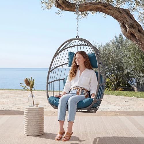 Yechen Wicker Rattan Hanging Egg Swing Chair with Hanging Chain