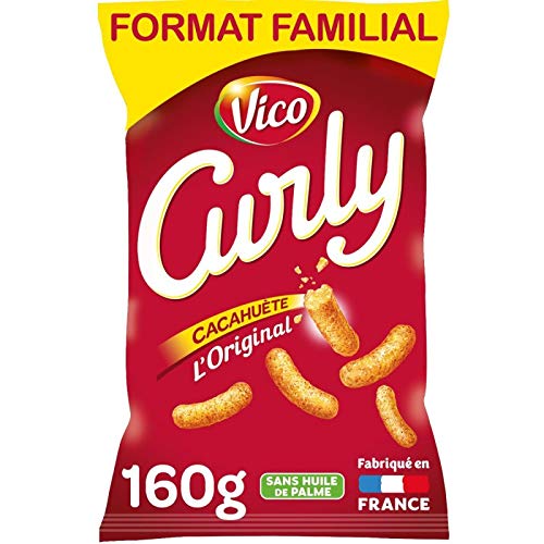 CURLY CACAHUÈTE FORMAT FAMILIAL 160G, VICO, LOT DE 5