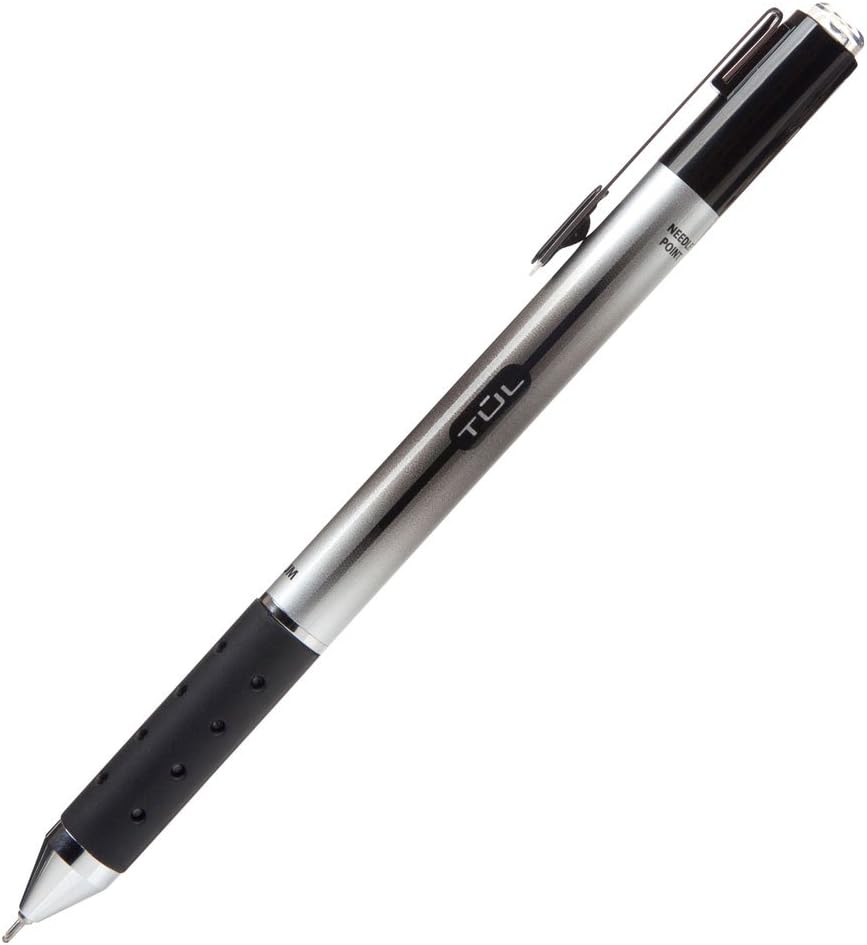 TUL Retractable Gel Pens 0.7mm Needle Point Medium, Black/Blue Value Pack (2 4-packs)