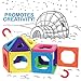 Discovery 50-Piece 3D Magnetic Tile Set in 6 Colors, Construction Building Block Creativity Kit, Educational Learning STEM Toy, Safe Non-Toxic Engineering Development Preschool Activity, Ages 4+