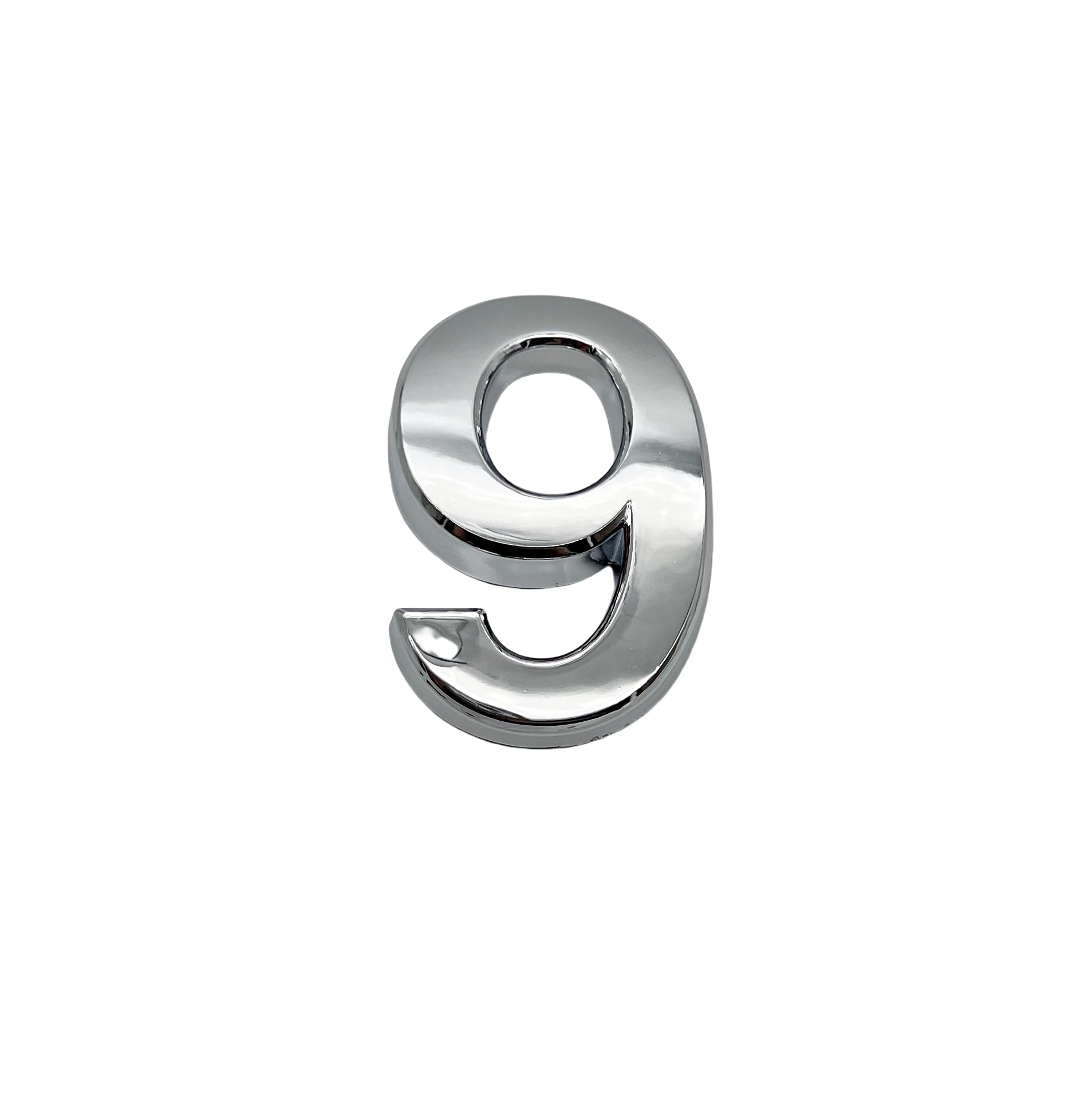 NanTun 3D Silver House Numbers Mailbox Number 9 Self-Adhesive 2 Inch Stickers for Doors and Mailboxes Hotel Room Apartment Office Cars Trucks — image 1
