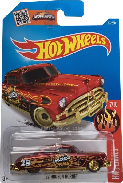 Hot Wheels 2016 HW Flames '52 Hudson Hornet rojo miniatura 3