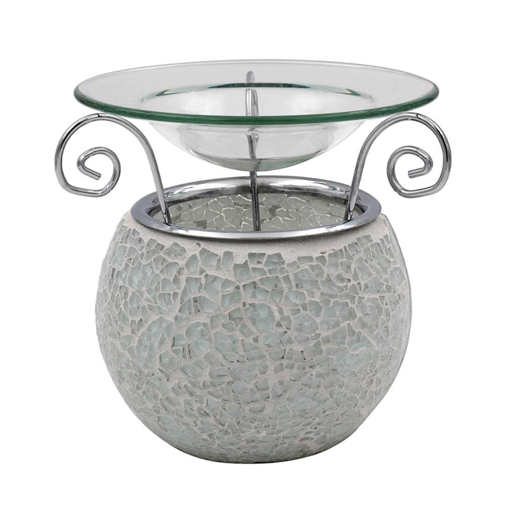 Lesser & Pavey Mosaic Pearl Wax Melt Oil Burner Tealight Holder Diffuser Ornament Aromatherapy Ceramic Gift (Mosaic Pearl)
