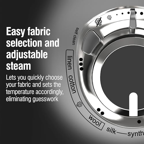 Image of CHI Steam Iron for Clothes with 8' Retractable Cord, 1700 Watts, 3-Way Auto Shutoff, 400+ Holes, Professional Grade, Temperature Control Dial, Titanium Infused Ceramic Soleplate, Black /Chrome (13109N)