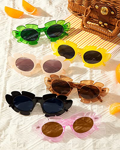 Pro Acme Trendy Flower Sunglasses Cat Eye for Women Men Retro Fun Chunky Y2K Glasses Shades UV4004