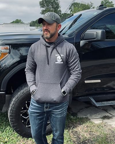 Demons Behind Me Unbreakable Unisex Heathered Charcoal Hoodie2