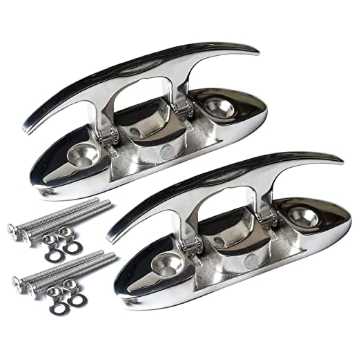 Boat Cleats Folding Stainless Steel,4-1/2" Dock Cleat Flip Up Boat Cleat Stainless Pair